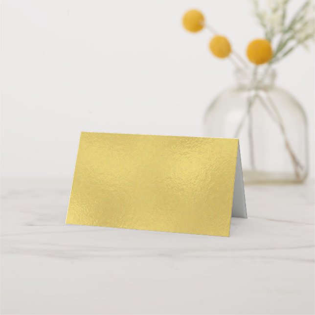 Gold Faux Foil Mariage Plaqué Cartes de Place (Devant)