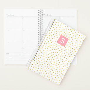 Gold Faux Foil Polka Dot Monogram Calendar Planner