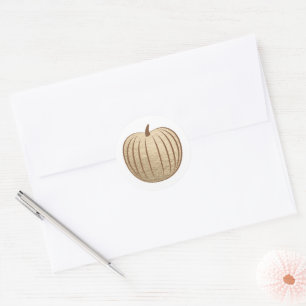 Gold Faux Foil Pumpkin Fall Envelope Seal 