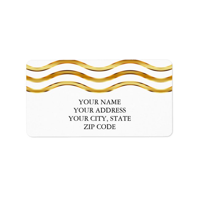 Gold Faux Foil Stripes Label (Front)