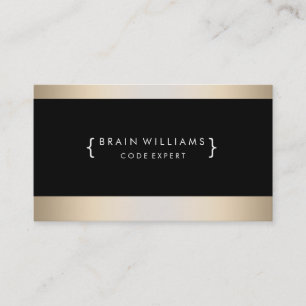 Gold Faux Foil Web Computer Professional Elegant Business Card