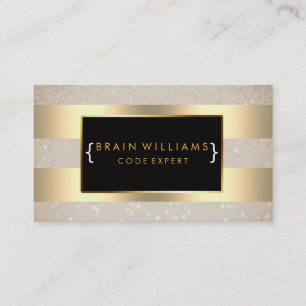 Gold Faux Foil Web Professional Minimal Elegant Business Card