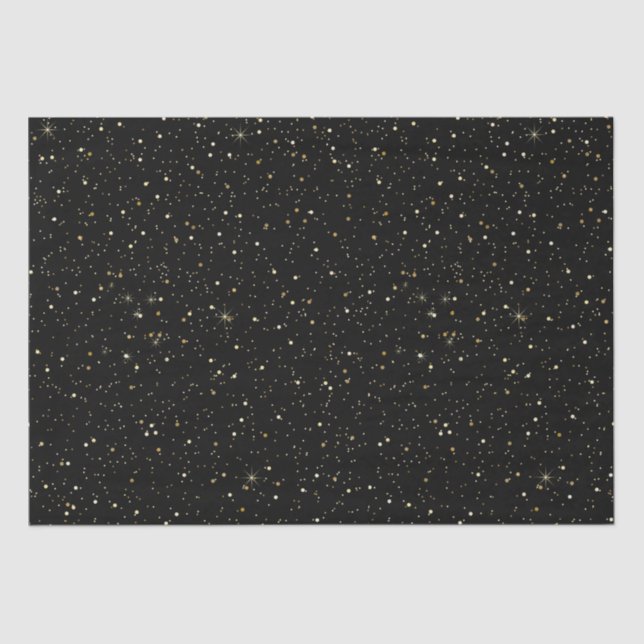 Gold faux glitter and sparkles tissue paper (Front)