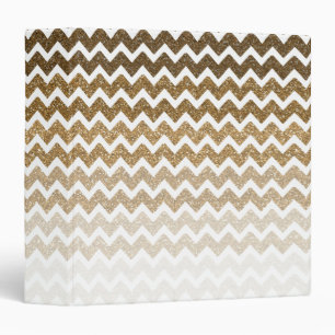 Gold Faux Glitter Chevron Ombre Binder