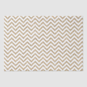 Gold Faux Glitter Chevron Tissue Paper