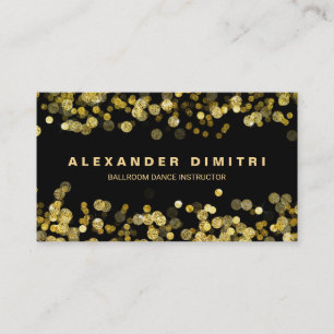 Gold Faux Glitter Confetti Business Card