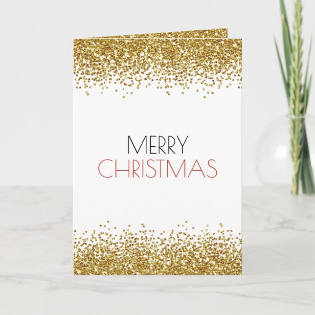Gold Faux Glitter Confetti Card (Front)