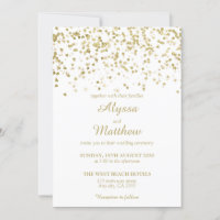 Gold Faux Glitter Confetti Luxury Modern Wedding