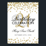 Gold Faux Glitter Confetti White 21st Birthday Poster<br><div class="desc">Elegant 21st Birthday Gold Faux Glitter Confetti White banner template.</div>