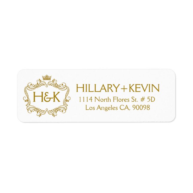 Gold Faux Glitter Crown & Floral Frame (Front)