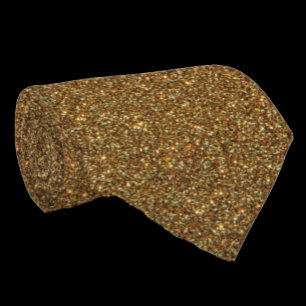Gold Faux Glitter Faux Silk Tie Formal Neck Tie