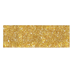 Gold Faux Glitter Pattern Modern Girly Name Tag