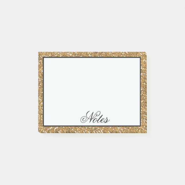 Gold Faux Glitter Post-it Notes (Front)