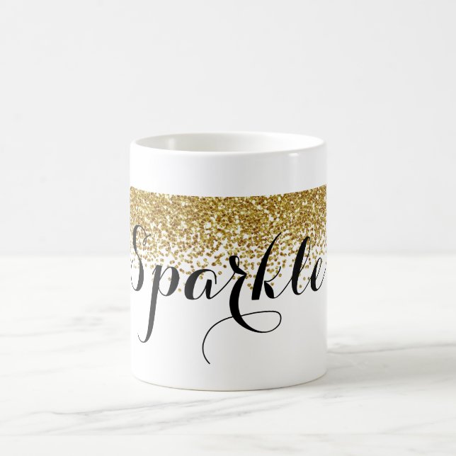 Gold Faux Glitter Sparkle Coffee Mug (Center)