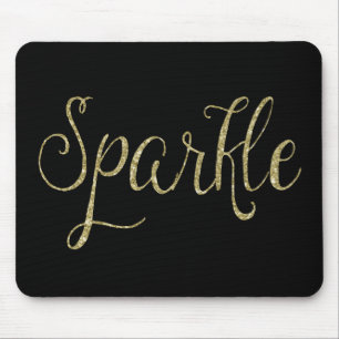 Gold Faux Glitter Sparkle Mouse Pad