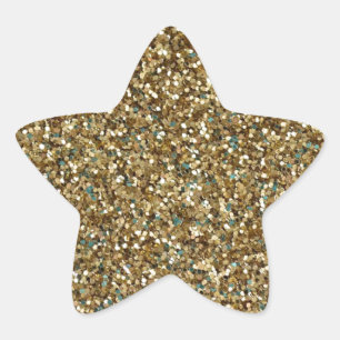 GOLD (faux) GLITTER STAR STICKERS