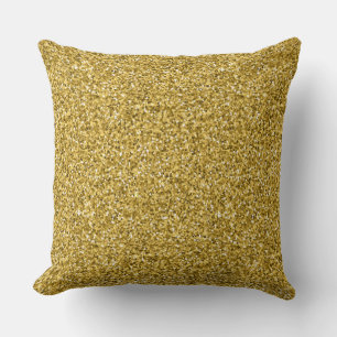 Gold Faux Glitter Throw Pillow