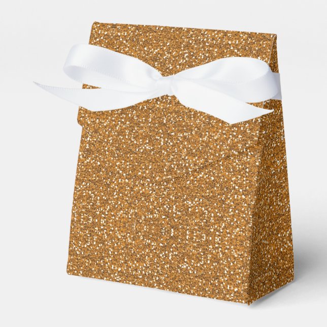 Gold Faux Glitter Wrapping Paper Favor Box (Front Side)