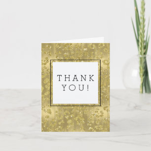 Gold Faux Glittery Leopard Print Thank You