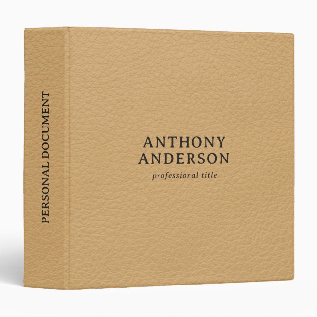 Gold Faux Leather Texture Design Binder (Front/Spine)