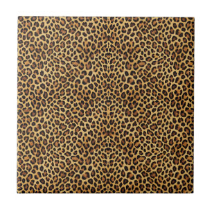Gold Faux Leopard Skin Pattern Print Tile