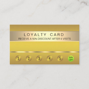 gold faux Loyalty Card Salon Makeup Artist