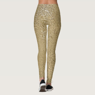 Gold Faux Metallic Leggings