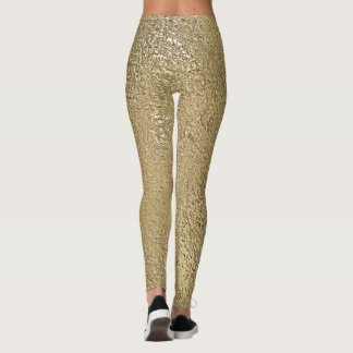 Gold Faux Metallic Leggings