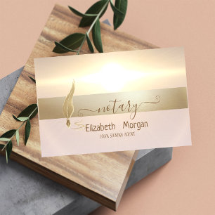 Gold Feather Notary Signing Agent Business Card