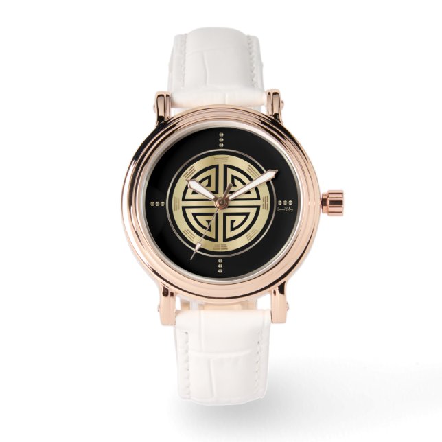 Gold Feng Shui Symbole de luxe Montre (Recto)