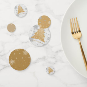 Gold Festive Christmas Tree Table Confetti