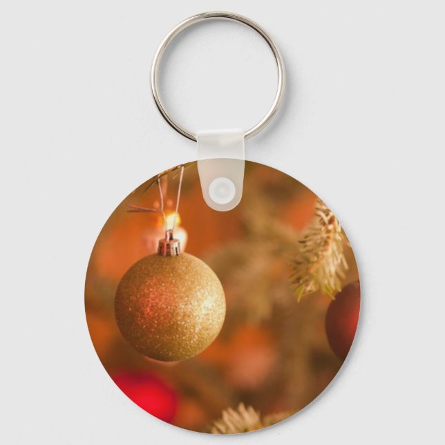Gold Festive Decorations Keychain (Front)