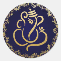 Gold Festive Ganesh | Indian God Blue