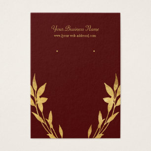Gold Feuille Burgundy Red personnalisé carte d'ore