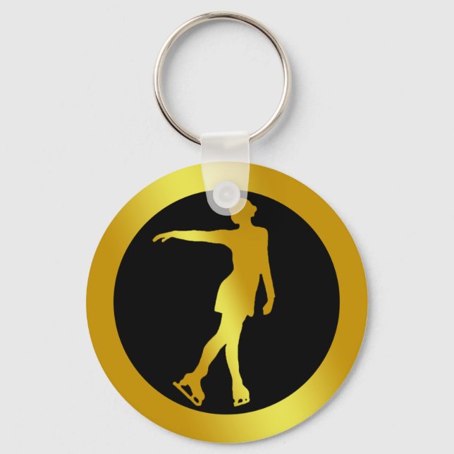 GOLD FIGURE SKATER KEYCHAIN (Front)