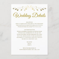 Gold Filigree Border Elegant Wedding Details