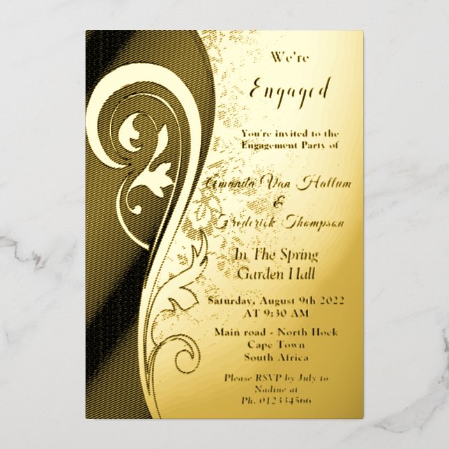 Gold Filigree Inspiration Foil Invitation (Front)