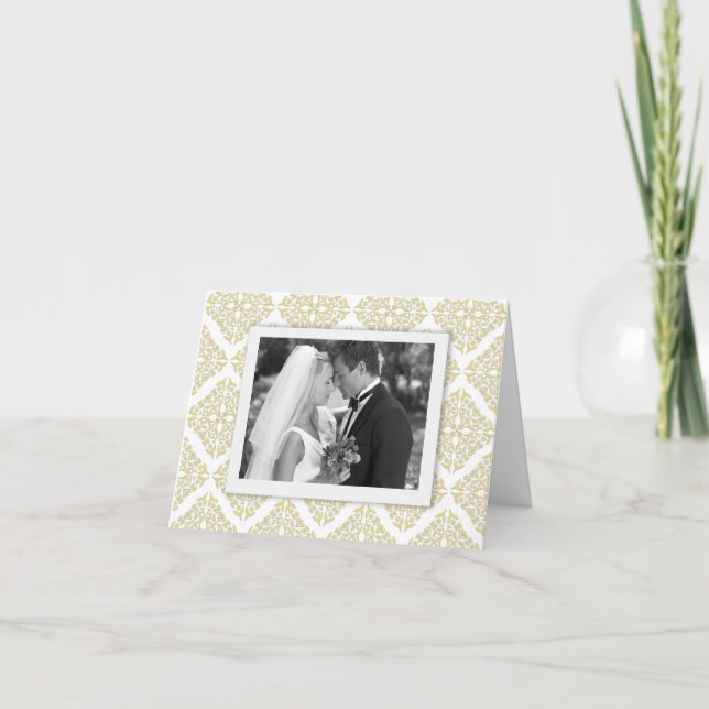 Gold Filigree Photo Thank you Card (Front)