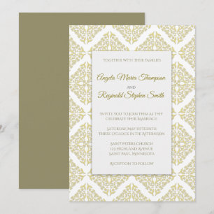 Gold Filigree Wedding Invitation