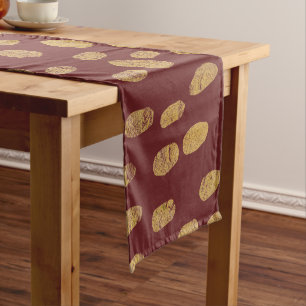 Gold Finger Prints Short Table Runner