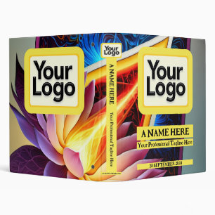 Gold Fire Lotus Fierce Business Owner Company Logo Binder