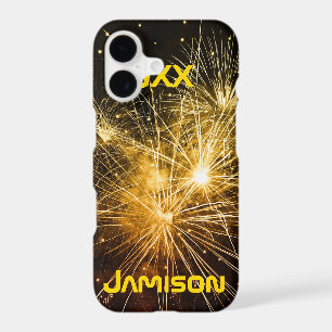 Gold Fireworks on Dark Background Custom