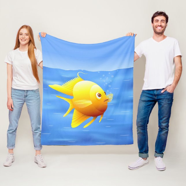 Gold Fish Fleece Blanket (In Situ)