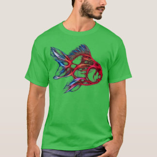 Gold Fish Fractal Art T-Shirt