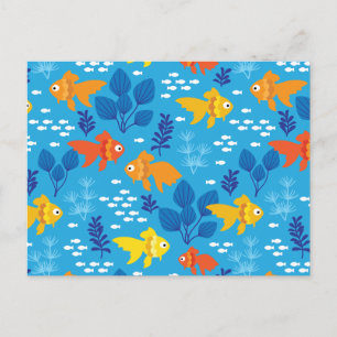 Gold Fish in Aquarium Postcard