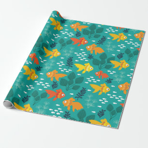 Gold Fish in Aquarium Wrapping Paper