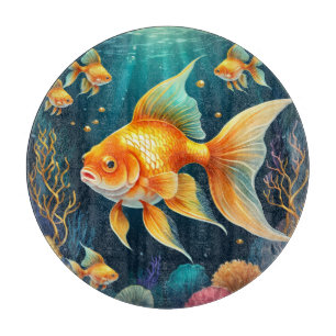 Gold Fish in Underwater Cutting Board