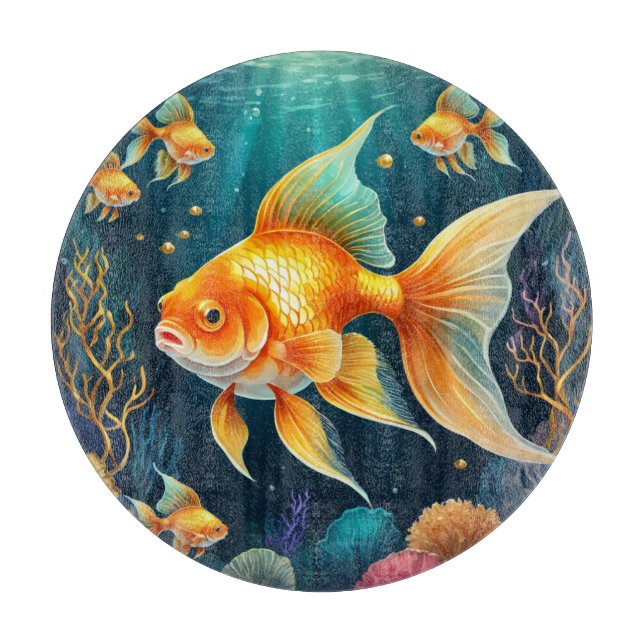Gold Fish in Underwater Cutting Board (Front)