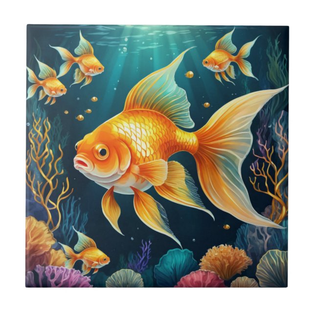 Gold Fish in Underwater Tile (Front)
