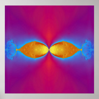 Gold Fish Kiss Poster